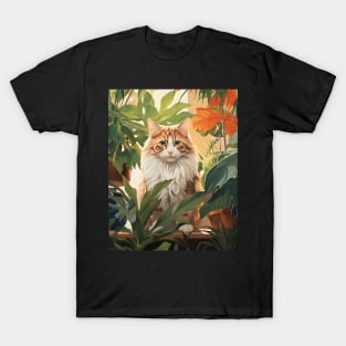 Purrfect Harmony: Cats and Plants T-Shirt